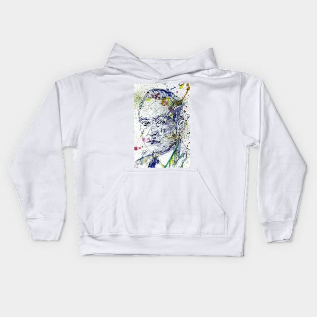 MAX BORN watercolor and ink portrait.1 Kids Hoodie by lautir